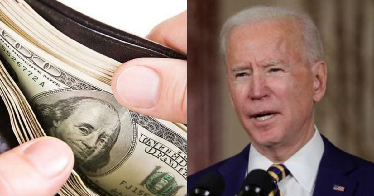 Dólares en una billera (i) y Joe Biden (d) © Collage Pixabay -YouTube/screenshot- NBC News
