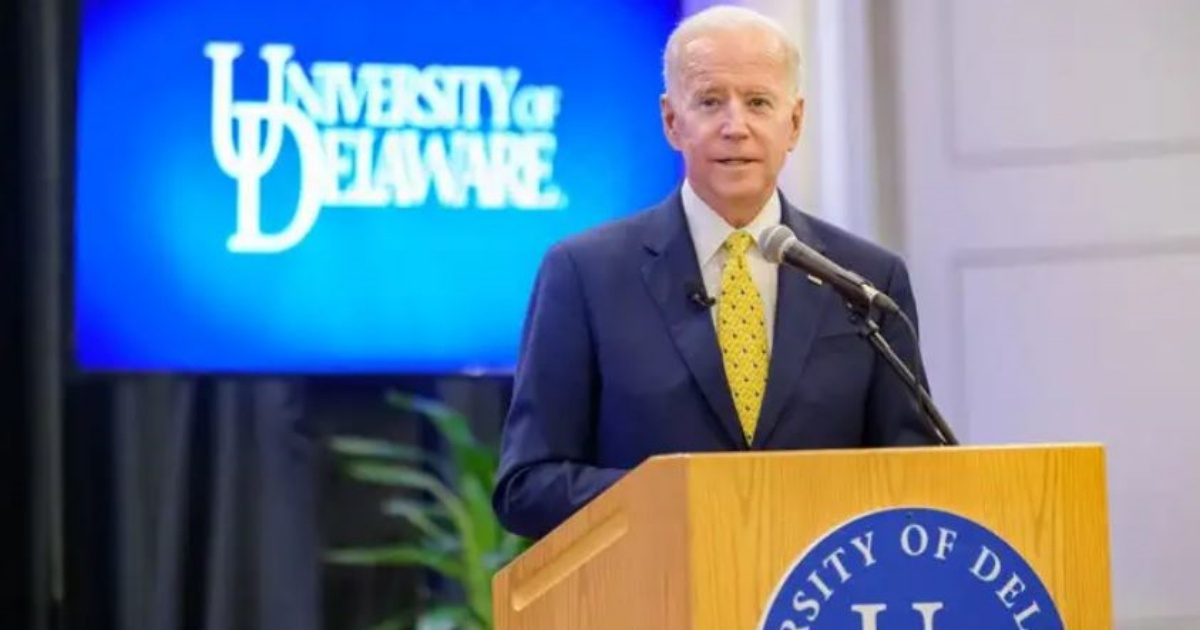 Joe Biden durante una presentación en la Universidad de Delaware (referencia) © Udel.edu