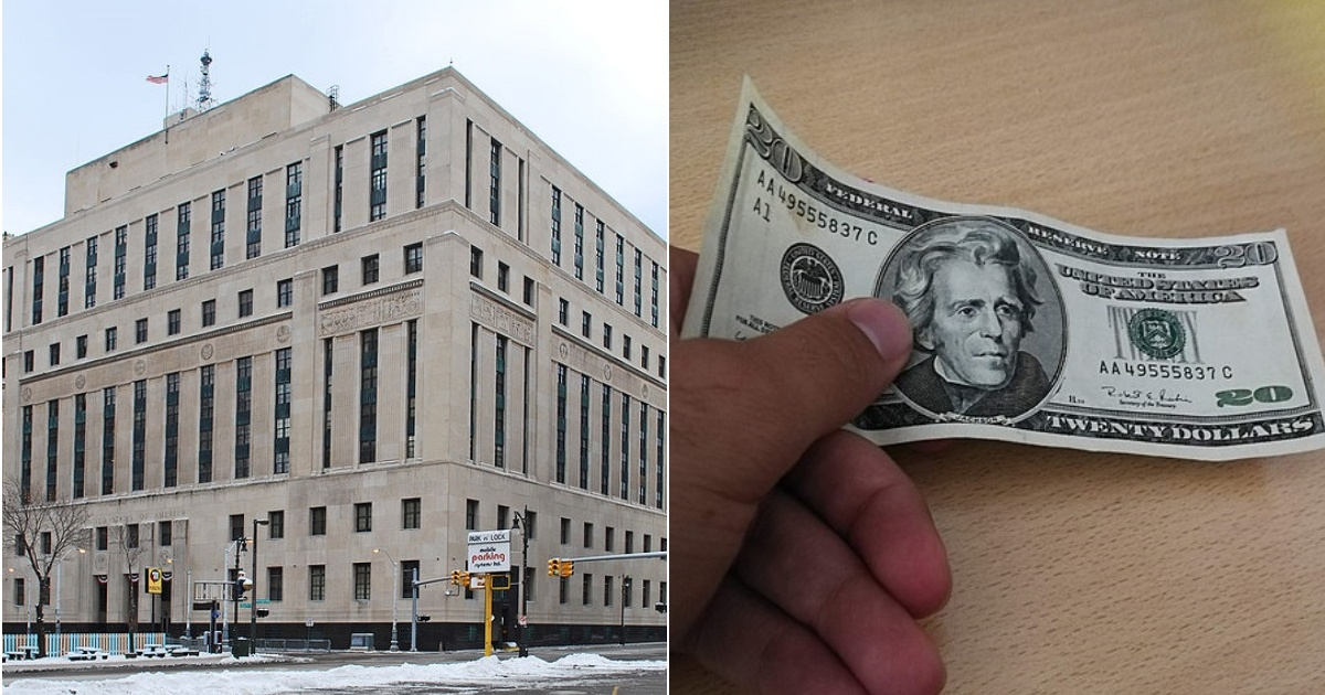 Oficina del IRS y billete de dólar estadounidense © Wikimedia Commons / Andrew Jameson - Wikibilgin
