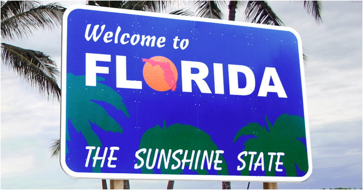 Señal de bienvenida al estado de Florida (referencia) © Flickr / Donkey Hotey