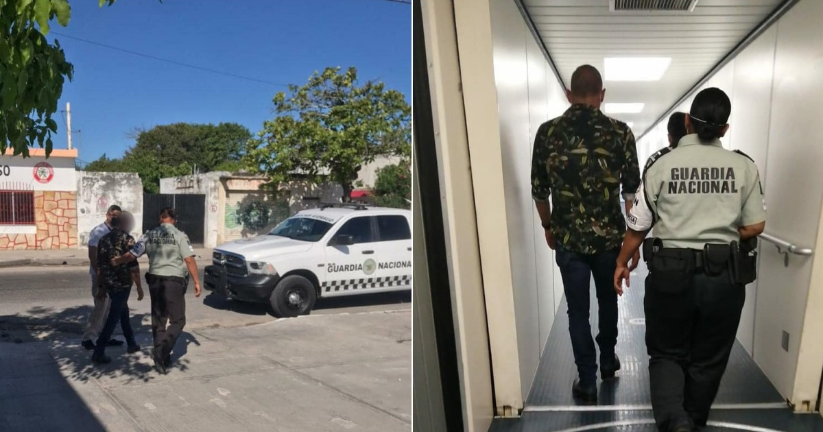 Migrante cubano detenido en México y enviado a EE.UU. © Facebook/INM