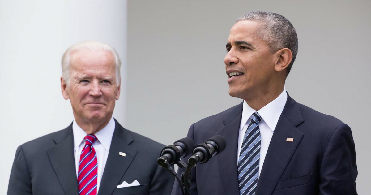 Barack Obama, durante un acto de la campaña de Joe Biden, el año pasado © Twitter/TeamJoe
