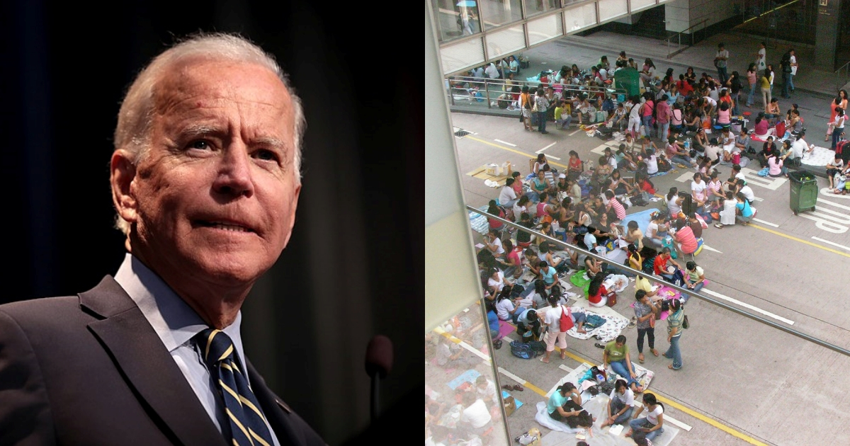 Presidente Joe Biden y migrantes en la frontera de ambos países. © Creative Commons/Flickr/Rex Pe