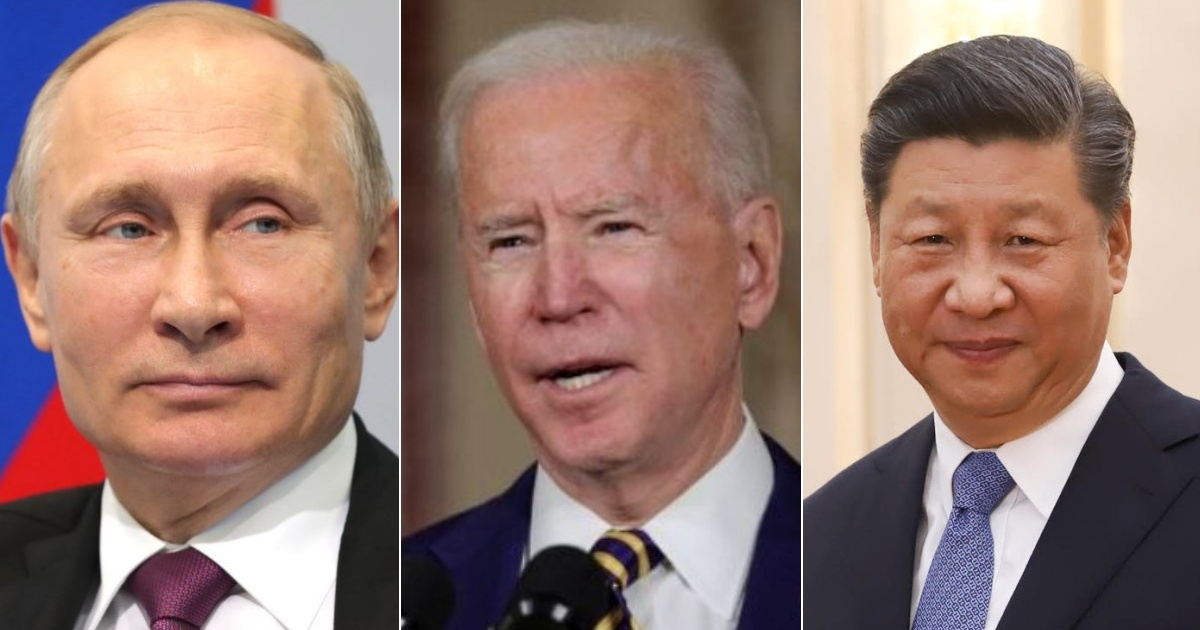 De izquierda a derecha: Vladímir Putin, Joe Biden y Xi Jinping © Wikimedia- YouTube/screenshot NBC - Wikipedia