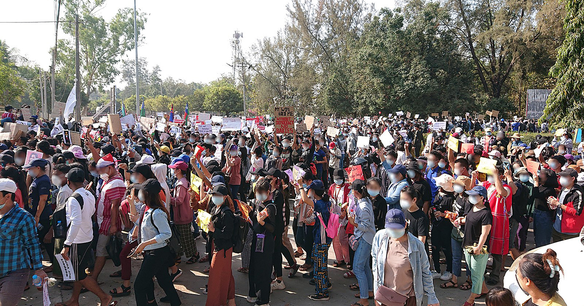 Protestas en Myanmar contra golpe de estado militar © Wikimedia Commons