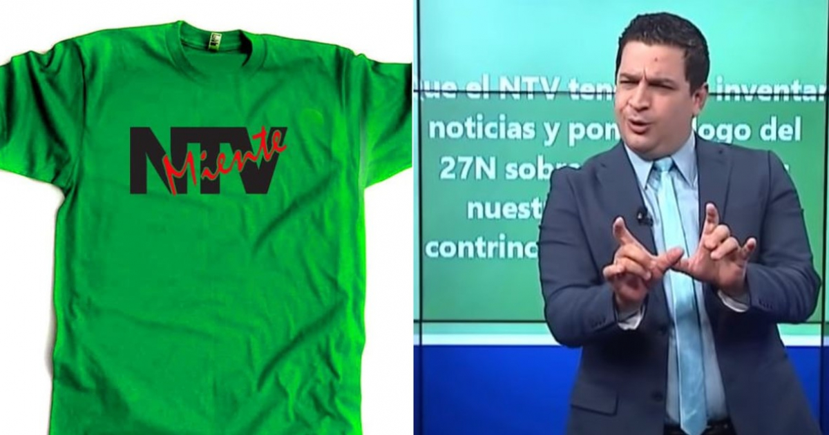 Camisetas NTV Miente / Humberto López © Facebook 27N / Captura de imagen NTV