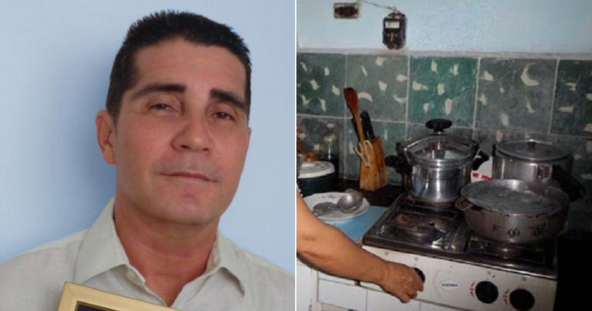 Erdwin Fernández y una cocina de gas en Cuba (imagen de referencia) © Facebook del actor
