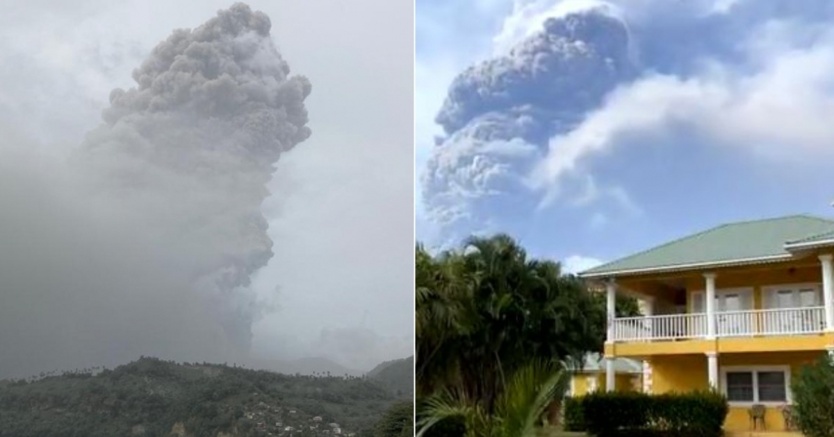 Erupción volcánica en San Vicente y las Granadinas © Twitter / UWISeismic Research y Jorja