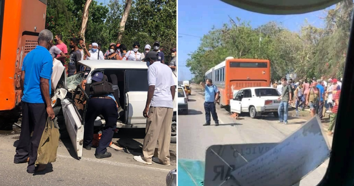 Accidente en Río Verde, La Habana. © Facebook / Accidentes Buses y Camiones por más experiencia y menos víctimas
