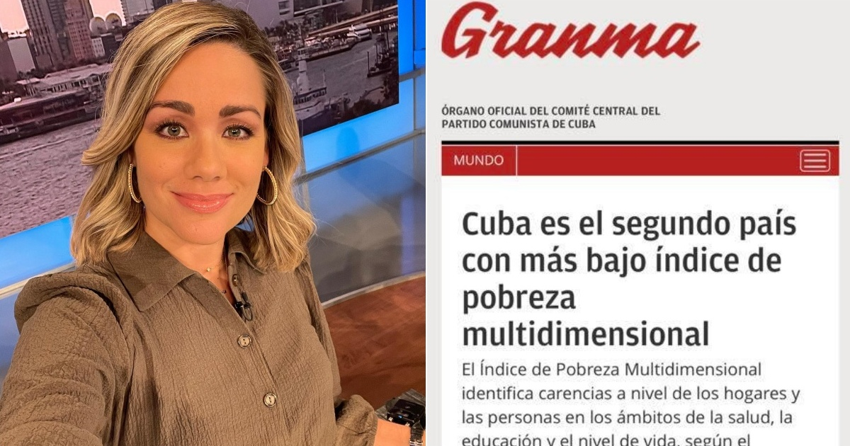 Gloria Ordaz y captura de noticia en Granma © Collage CiberCuba