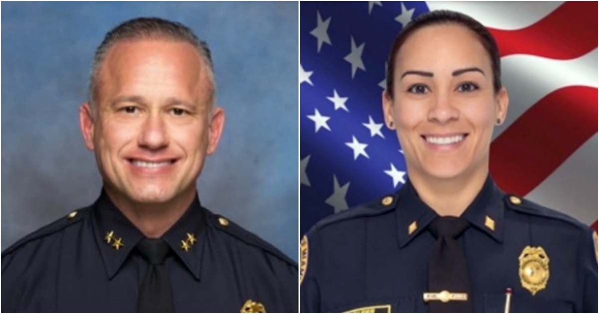 Subjefe de la Policía de Miami y su esposa, Comandante del Departamento. © Twitter / MPD