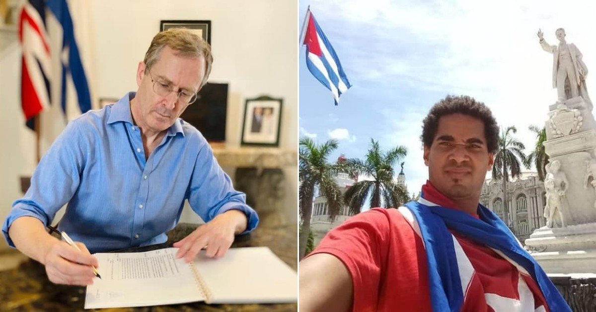 El embajador británico Antony Stokes y el artista Luis Manuel otero Alcántara © Facebook / Embajada de Reino Unido en La Habana - LMOA