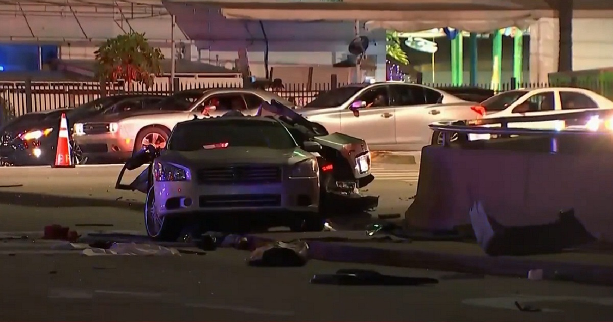 Autos implicados en el accidente © Captura de pantalla/NBC Miami