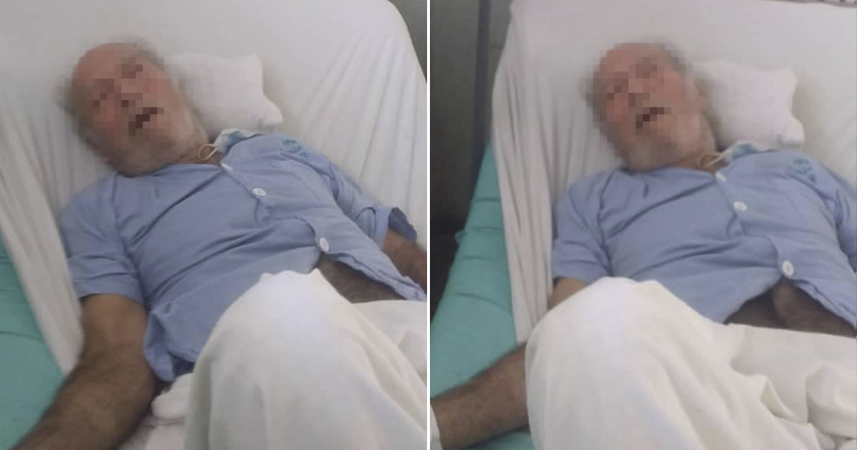 Anciano cubano con fractura de cadera © Collage Facebook/ Navarro Rodríguez