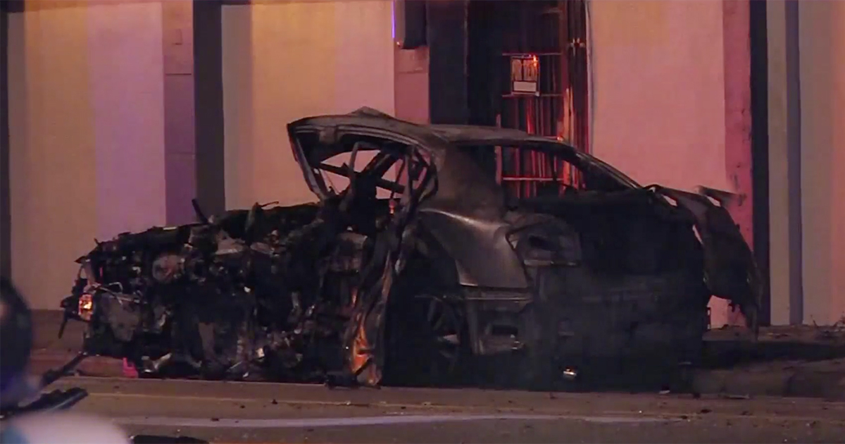 Auto involucrado en el accidente © Telemundo 51 / Captura de video 