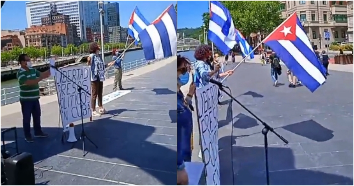 Manifiestación de cubanos en Europa © Facebook / Asociación Cubano-Vasca Demokrazia kubarentzat