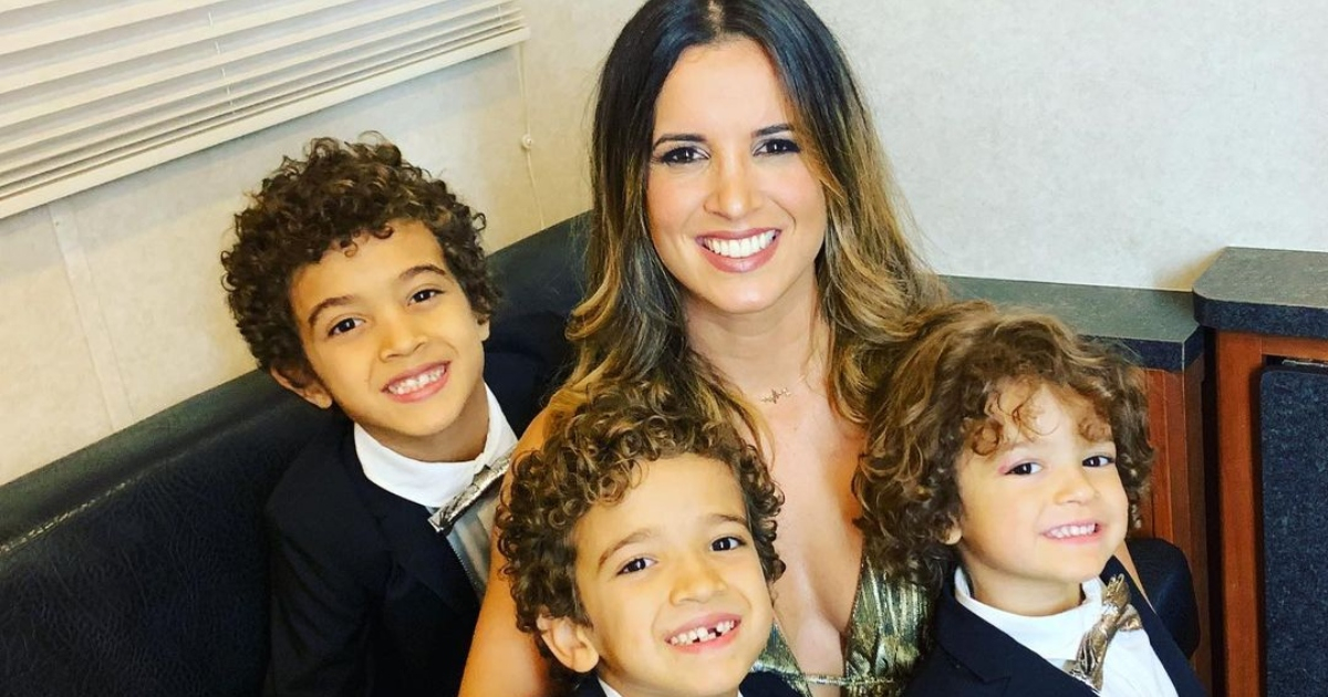 Inger Devera, exesposa de Nacho, con sus tres hijos © Instagram / Inger Devera