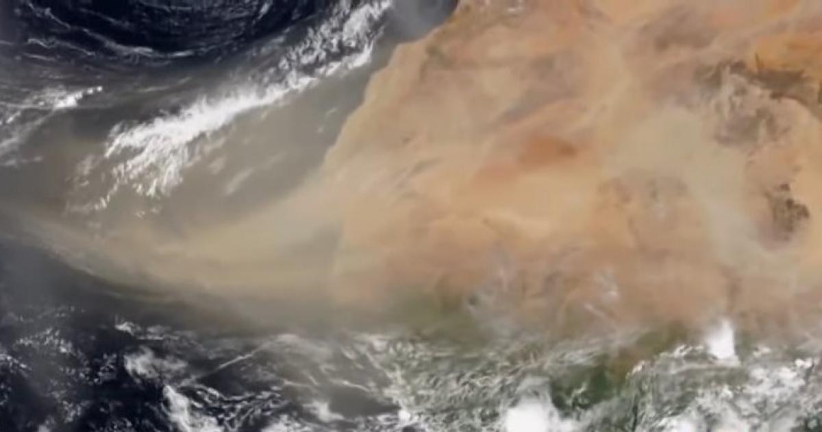 Nube de polvo del Sahara sobre Florida © Captura de video de YouTube de Noticias de WESH 2