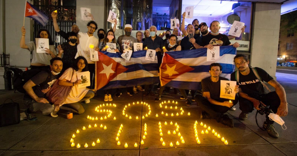 Manifestación reciente de cubanos en Nueva York © Facebook / Tomás Castellanos