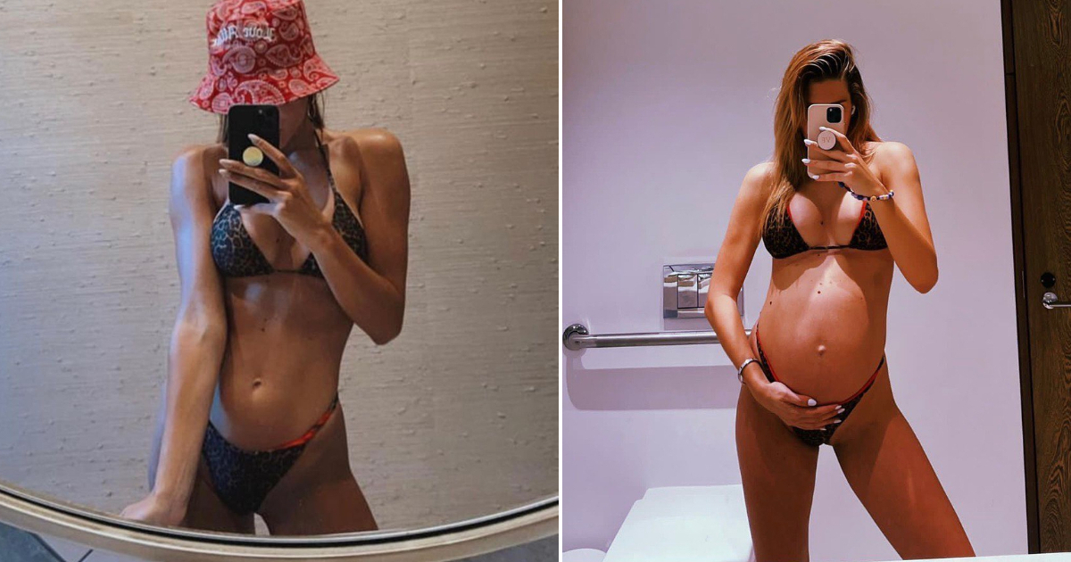 Valentina Ferrer en su primer y noveno de embarazo © Instagram / Valentina Ferrer