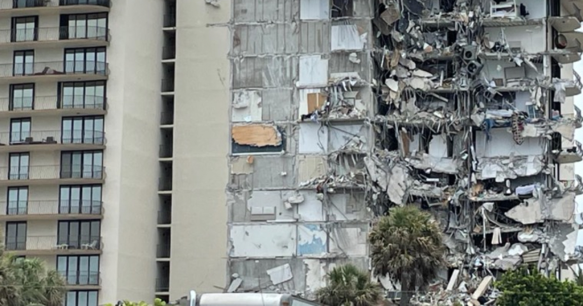 Derrumbe parcial en Miami Beach © CiberCuba