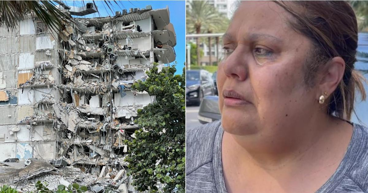 Edificio derrumbado en Miami Beach y Jannet Rodríguez © Miami-Dade Fire Rescue/ Twitter y CNN