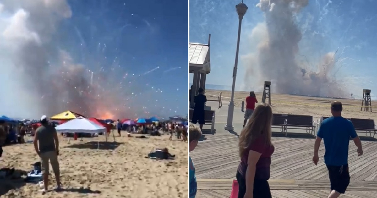 Explosión de fuegos artificiales en playa de Maryland © Twitter Intel Point Alerts / Facebook Fish In OC