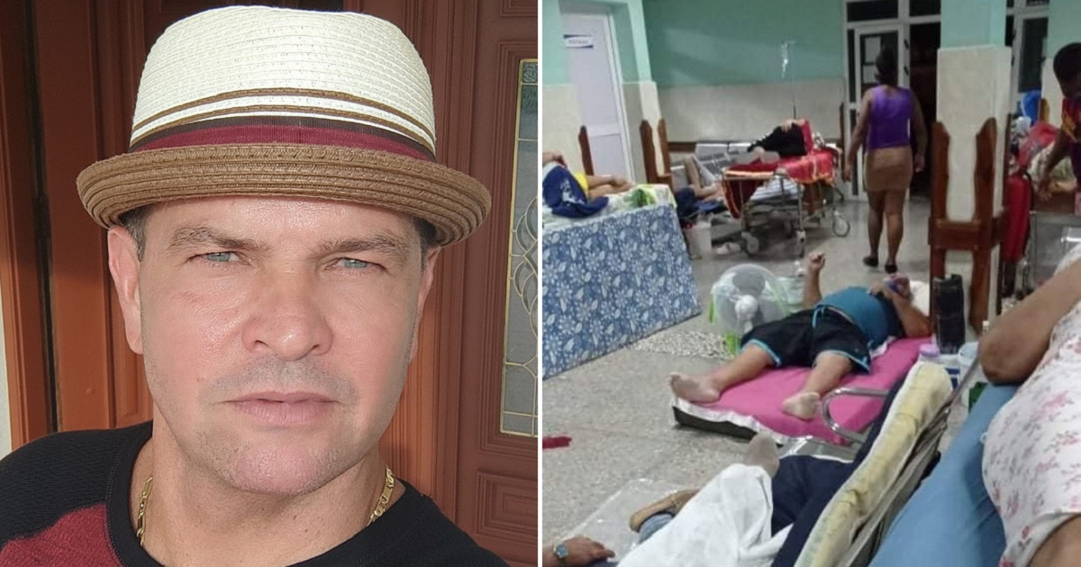 Orlando Fundichely y personas hacinadas en un hospital de Cuba © Facebook del actor / Twitter Mario Marrero