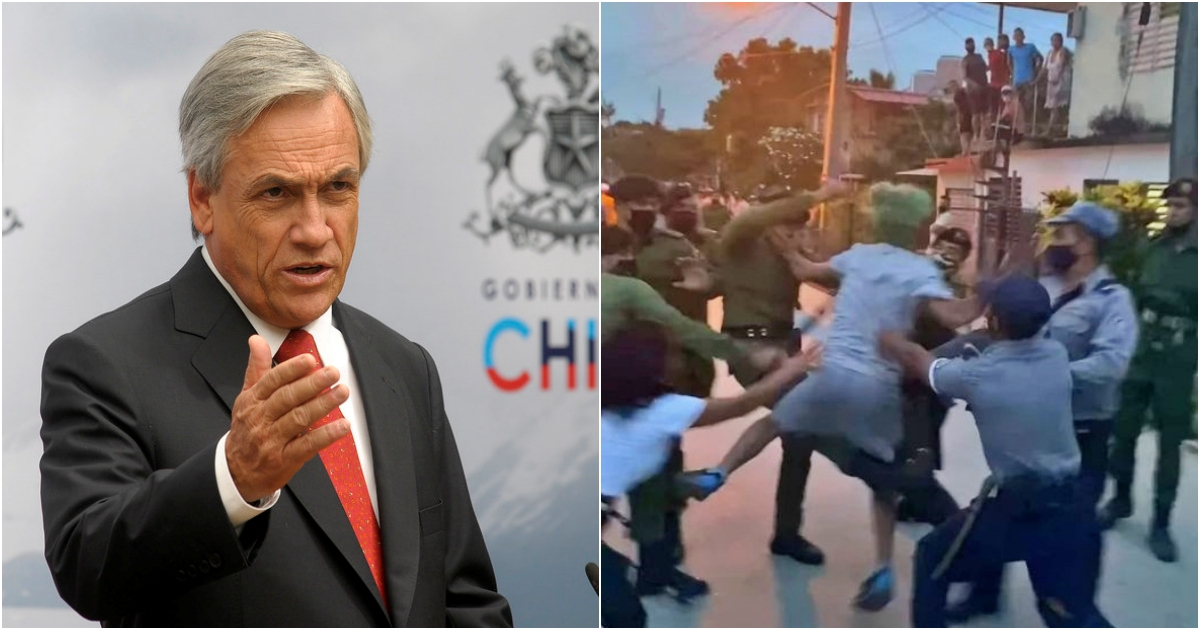 Sebastián Piñera, presidente de Chile, y represión policial en Cuba. © Creative Commons - CiberCuba