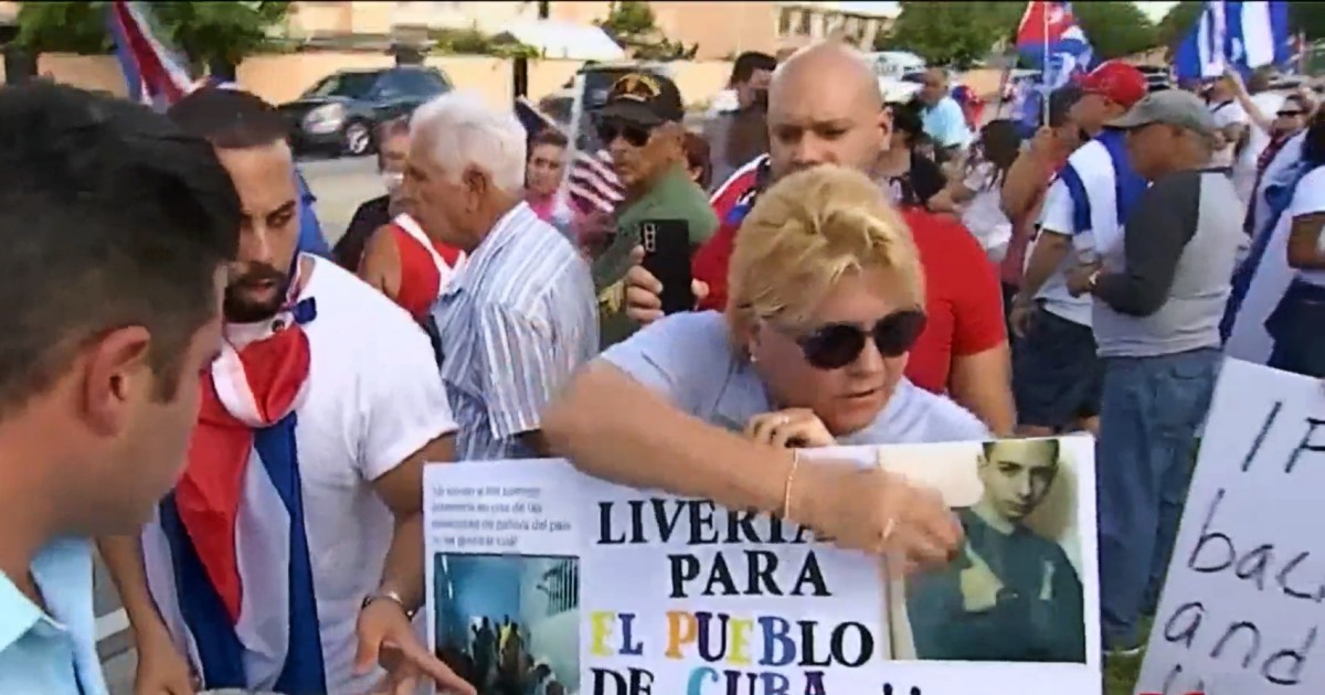 Dévora Díaz en protestas de Miami © Captura de video