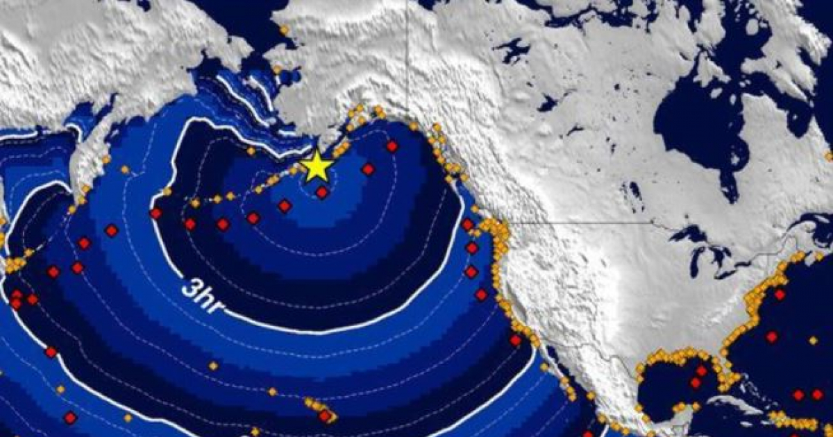 Mapa de la zona donde se registró un terremoto este miércoles, en Alaska © Twitter/USGS