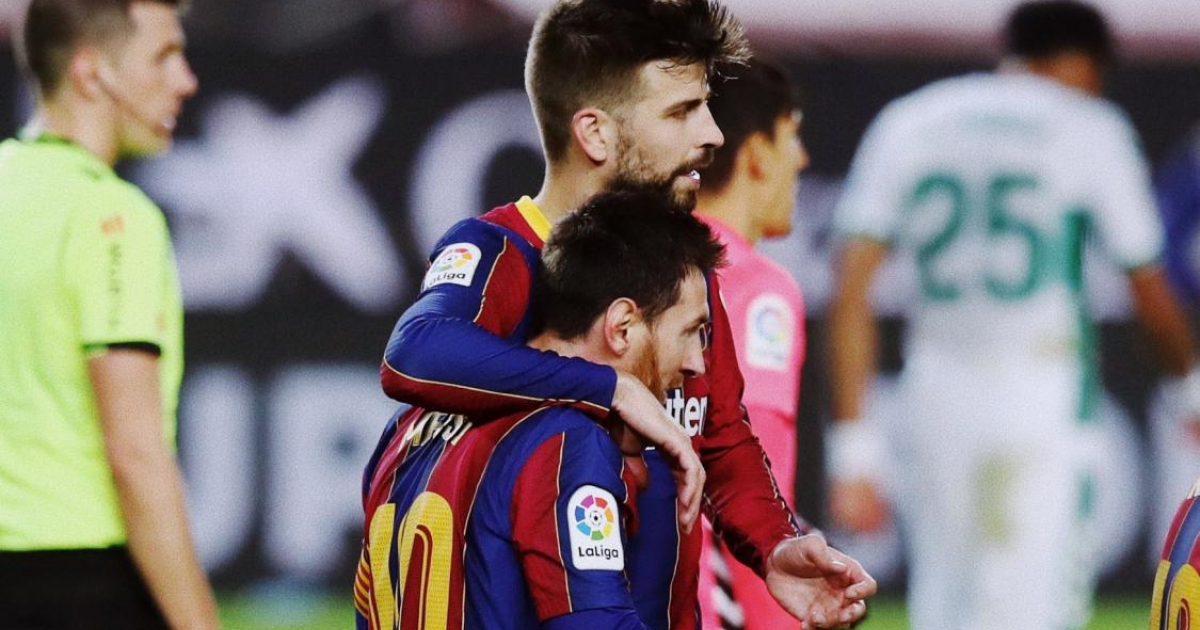 Piqué y Messi en febrero de este año © Gerard Piqué/ Twitter