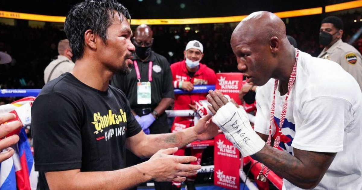Manny Pacquiao y Yordenis Ugás tras el combate © Instagram Yordenis Ugás
