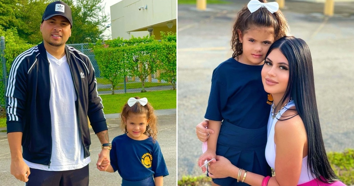 Jacob Forever y La Dura con su hija Saisha en su primer día de escuela © Instagram / La Dura