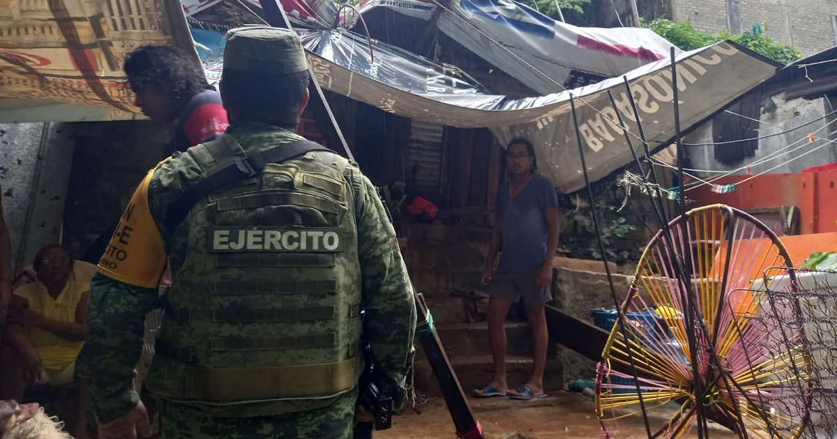 Ejército de México brinda ayuda a damnificados por el huracán Nora. © Twitter / Secretaría de la Defensa Nacional