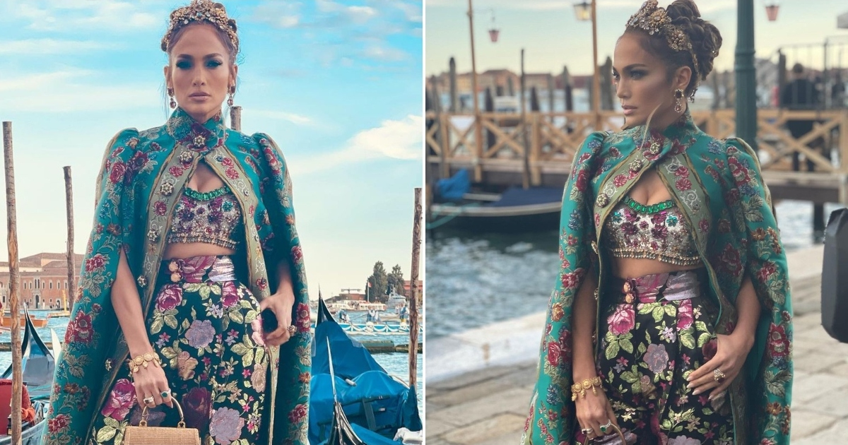 Jennifer Lopez en Venecia con un impresionante look de Dolce&Gabbana © Instagram / Jennifer Lopez