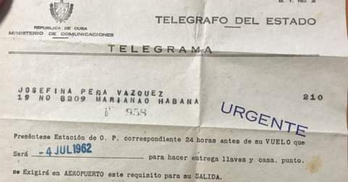 Telegrama de ocupación de vivienda 1962 © Twitter @Entrelacritica