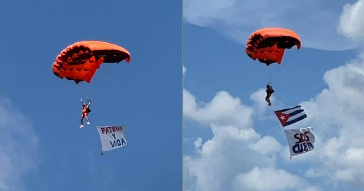 Paracaidistas del Team Eagle en saltos anteriores (referencia) © Collage Facebook/Team Eagle