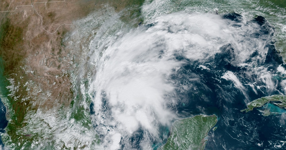Imagen satelital de la tormenta tropical Nicholas. © NHC