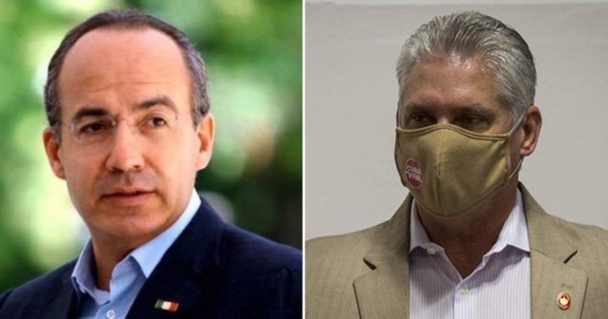 Felipe Calderón y Miguel Díaz-Canel. © Twitter de Felipe Calderón / Cubadebate