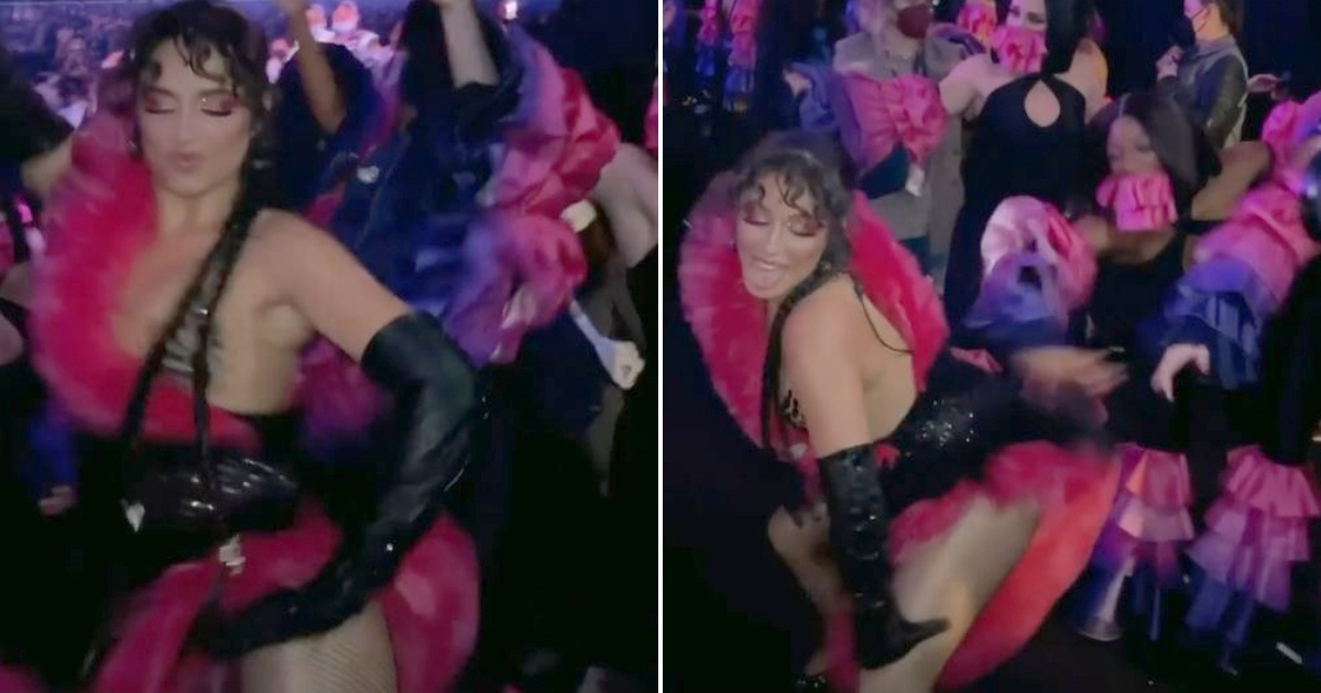 Camila Cabello bailando con su equipo antes de cantar en los MTV VMAs 2021 © Instagram / Camila Cabello