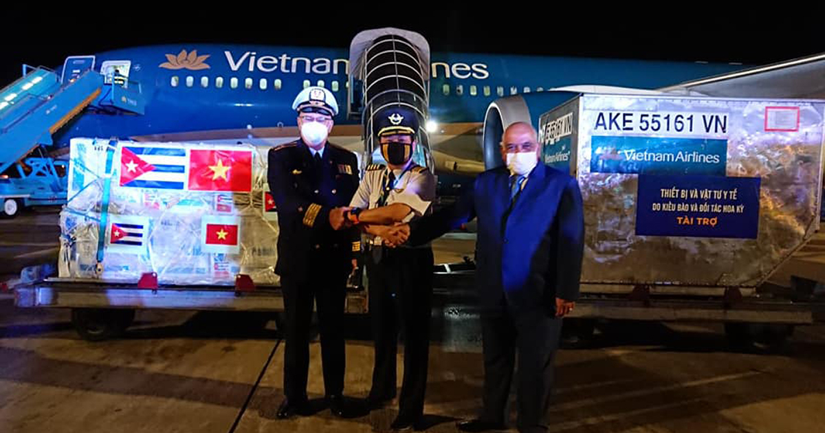 Vietnam recibe primer lote de Abdala © Embajada de Cuba en Vietnam / Facebook