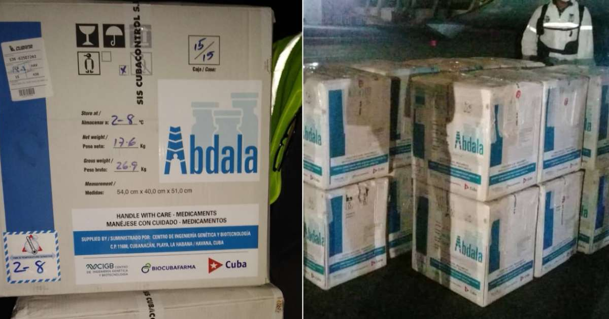 Cargamento de vacunas Abdala que Cuba envió a Venezuela © CIGBCuba/ Twitter