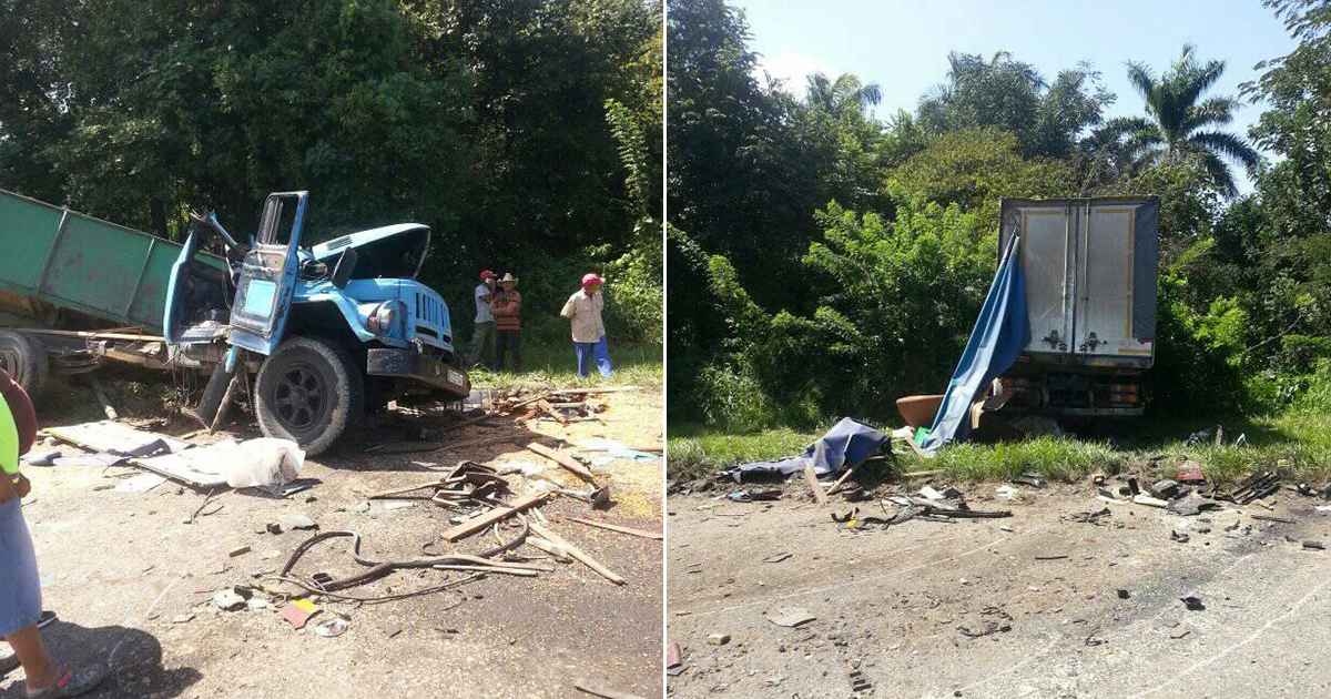 Accidente entre dos camiones en Santiago de Cuba © Facebook (Accidentes buses y camiones)