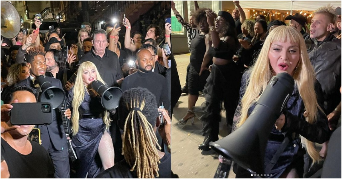 Madonna en las calles de Harlem cantando "Like a Prayer" © Instagram/Red Rooster Harlem