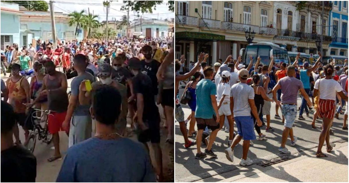 Manifestantes cubanos el 11 de julio (archivo) © Facebook / Marcos Evora/Daína Chaviano
