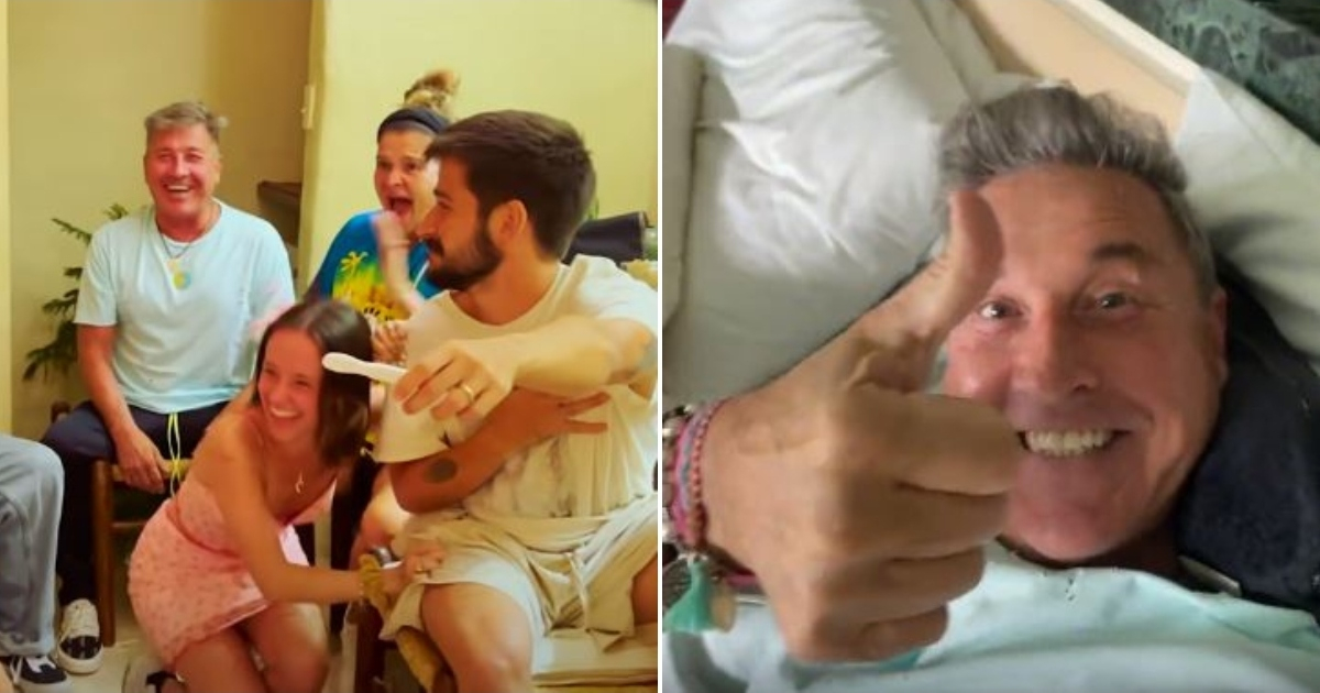 Ricardo Montaner reaccionando al embarazo de Evaluna © Youtube / Camilo, Instagram / Ricardo Montaner