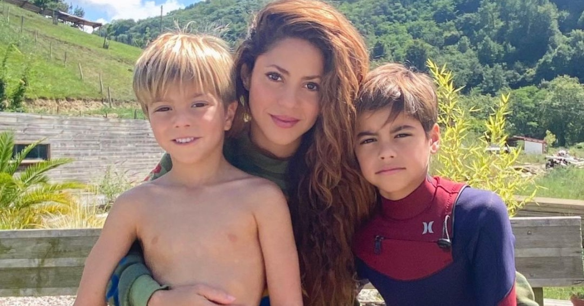 Shakira con sus hijos Milan y Sasha © Instagram / Shakira