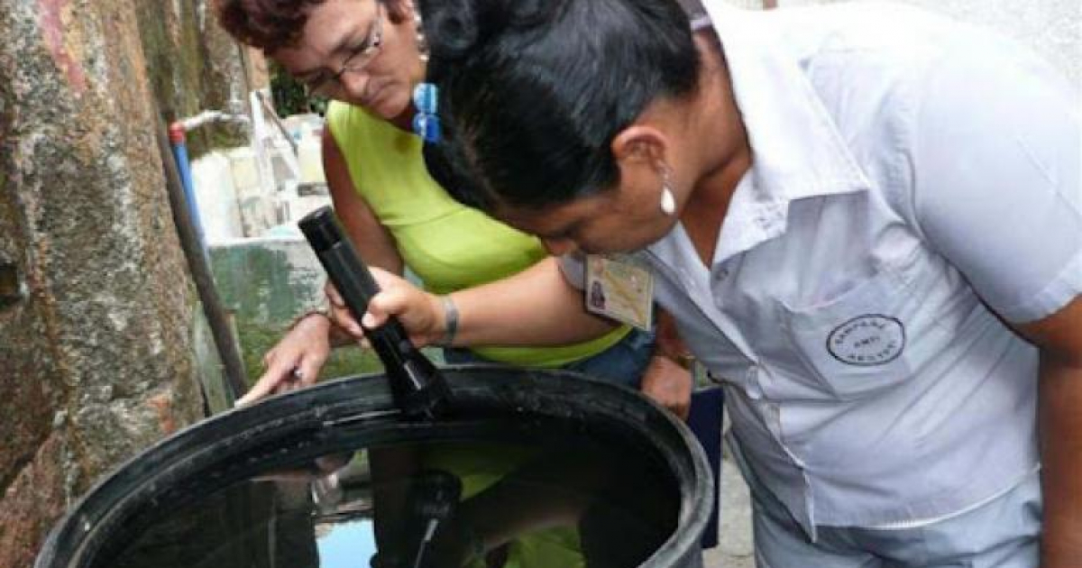 Control de focos de mosquitos en un tanque de agua en Cuba (imagen de referencia) © Granma