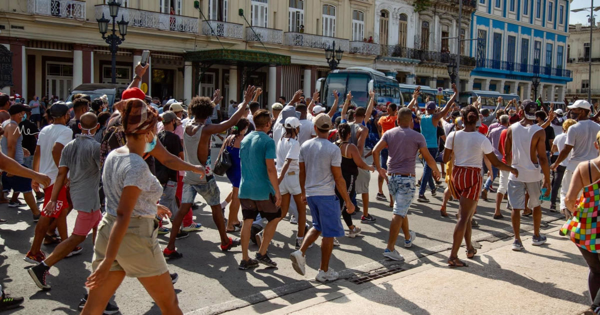Protesta del 11J en La Habana © Facebook / Marcos Evora 
